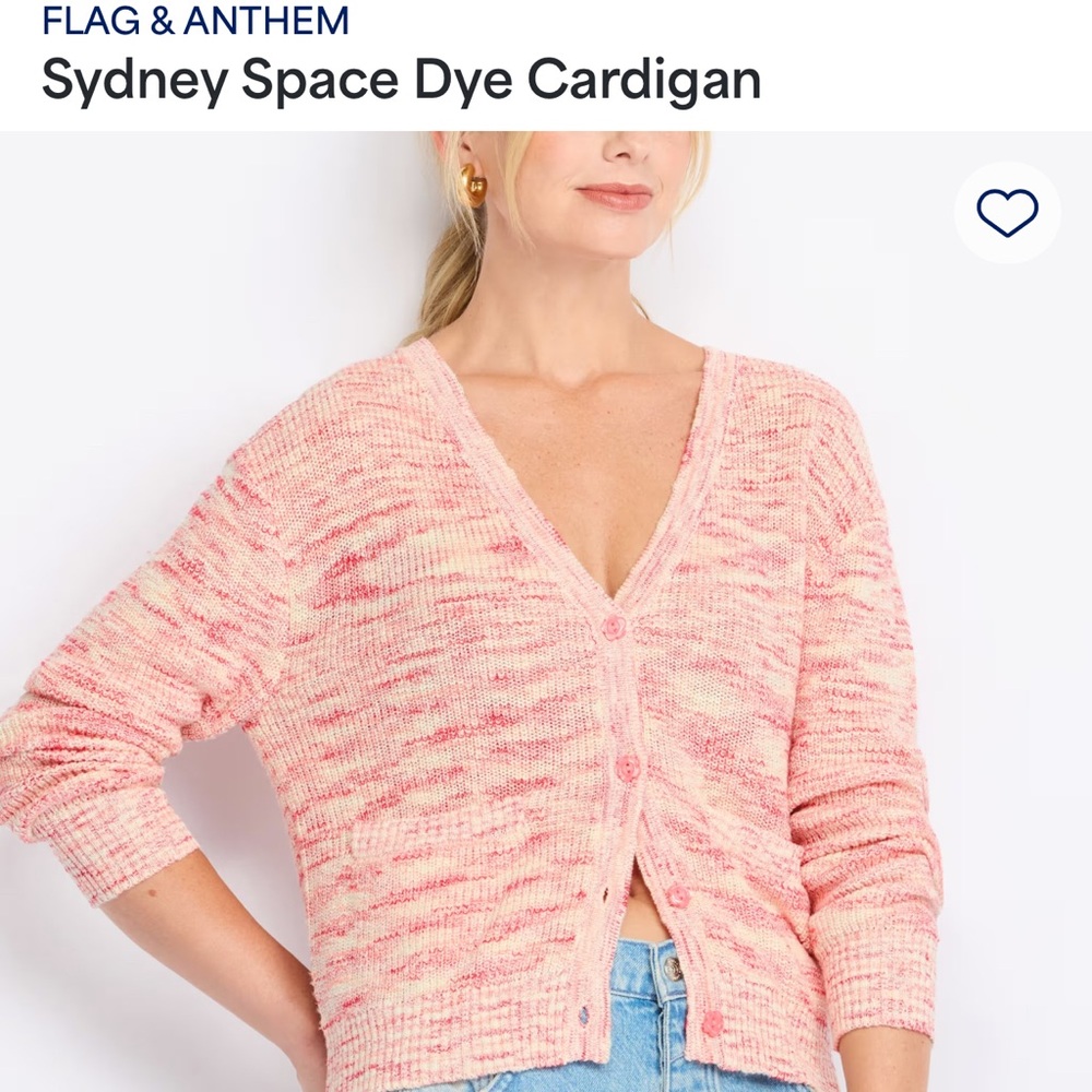 Flag & Anthem Pink Space Dye Cardigan